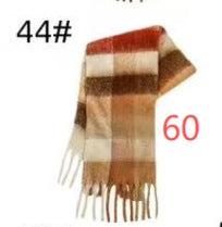 Color Plaid Winter Scarf for Women