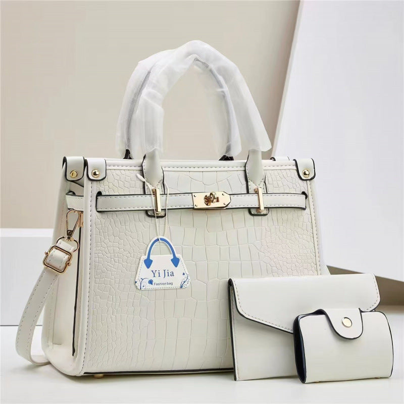 Women's Stone Pattern Handbag - 2-in-1 Set