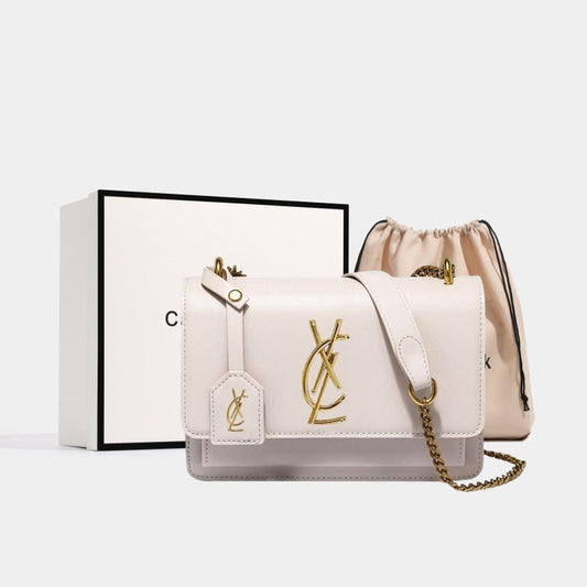 Women's Leather Bag - Genuine Cowhide Chain