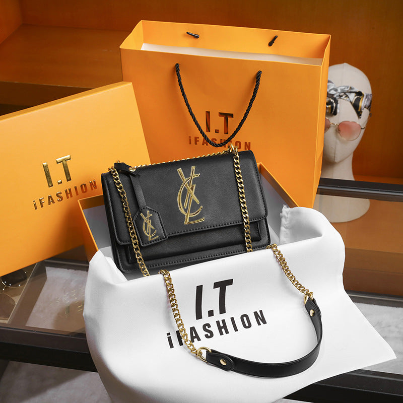 Women's Leather Bag - Genuine Cowhide Chain