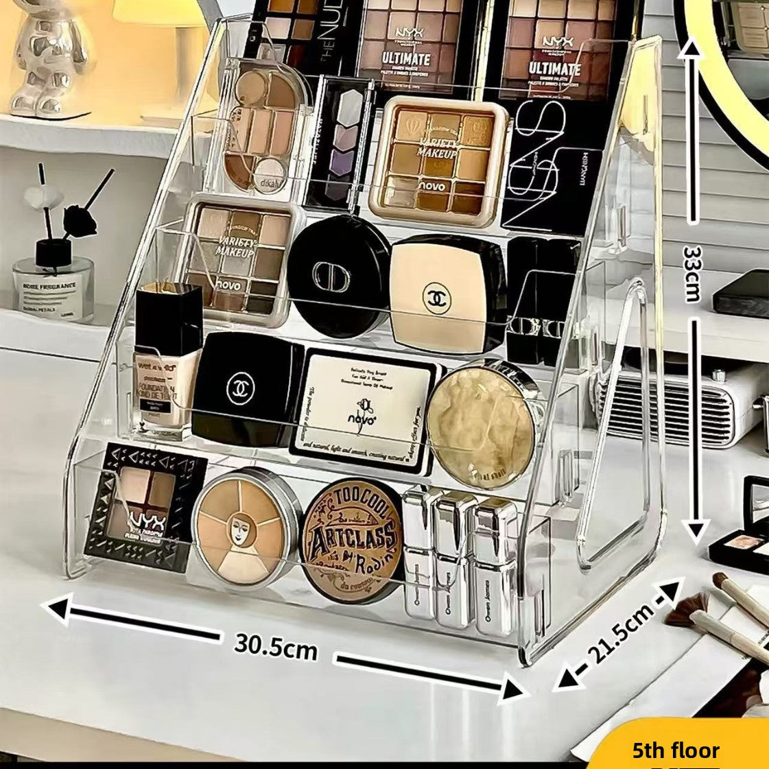 Acrylic Cosmetic Organizer - 5 Tier Makeup Storage Box