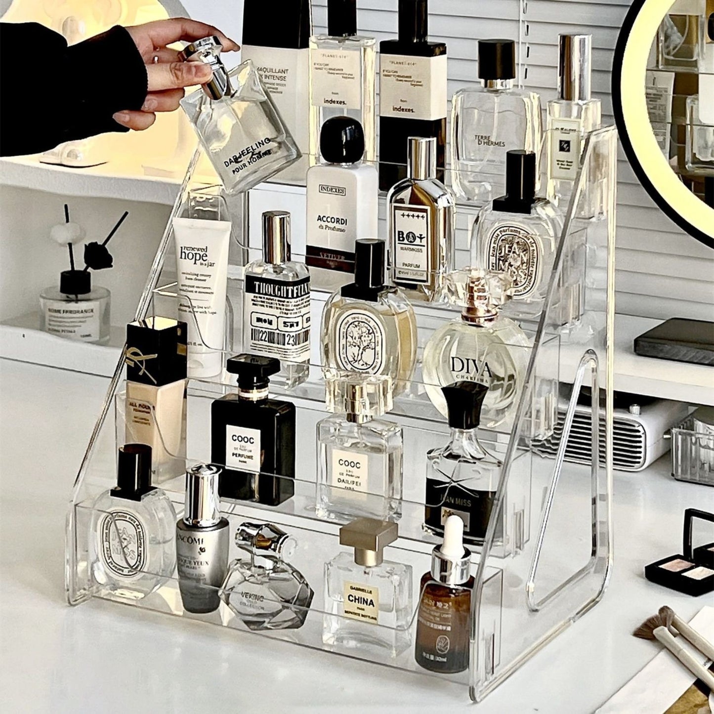 Acrylic Cosmetic Organizer - 5 Tier Makeup Storage Box