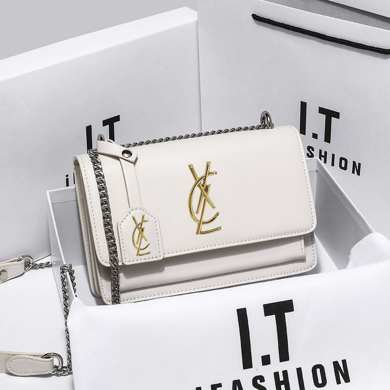 Women's Leather Bag - Genuine Cowhide Chain