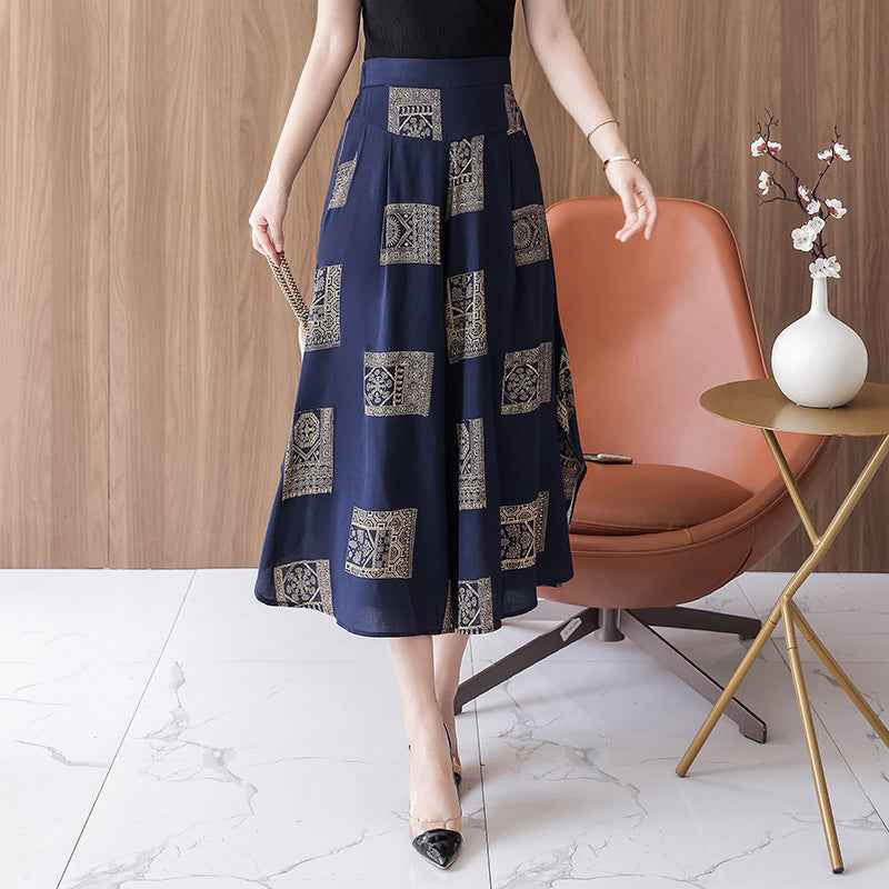 Women's High Waist Wide Leg Cropped Pants | Comfortable Elastic Waist