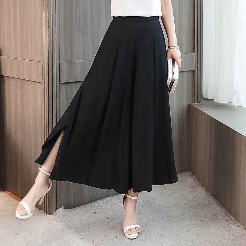Women's High Waist Wide Leg Cropped Pants | Comfortable Elastic Waist