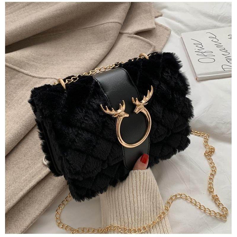 Women's Diamond Quilted Chain Bag - Plush Handbag