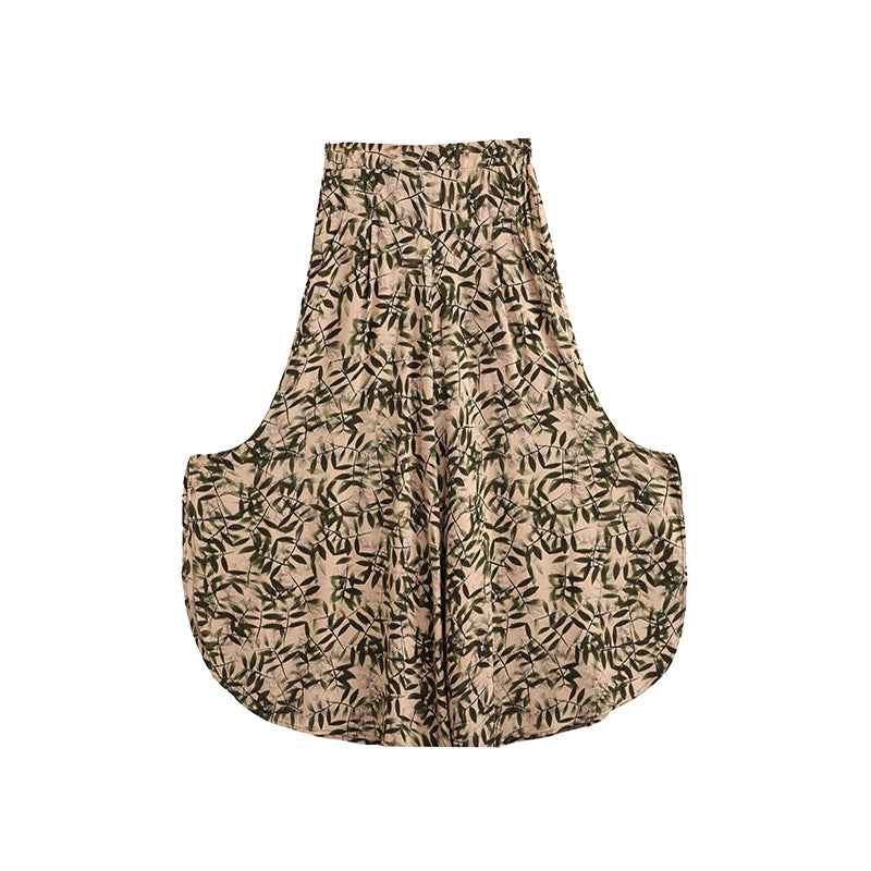 Women's High Waist Wide Leg Cropped Pants | Comfortable Elastic Waist