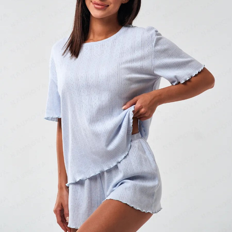 Knitted cotton comfortable and breathable women's pajamas